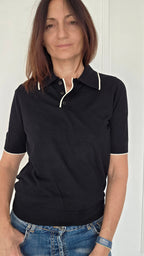 Maglia polo con profili
