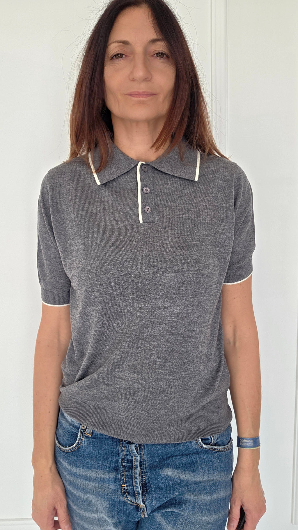 Maglia polo con profili