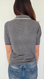 Maglia polo con profili