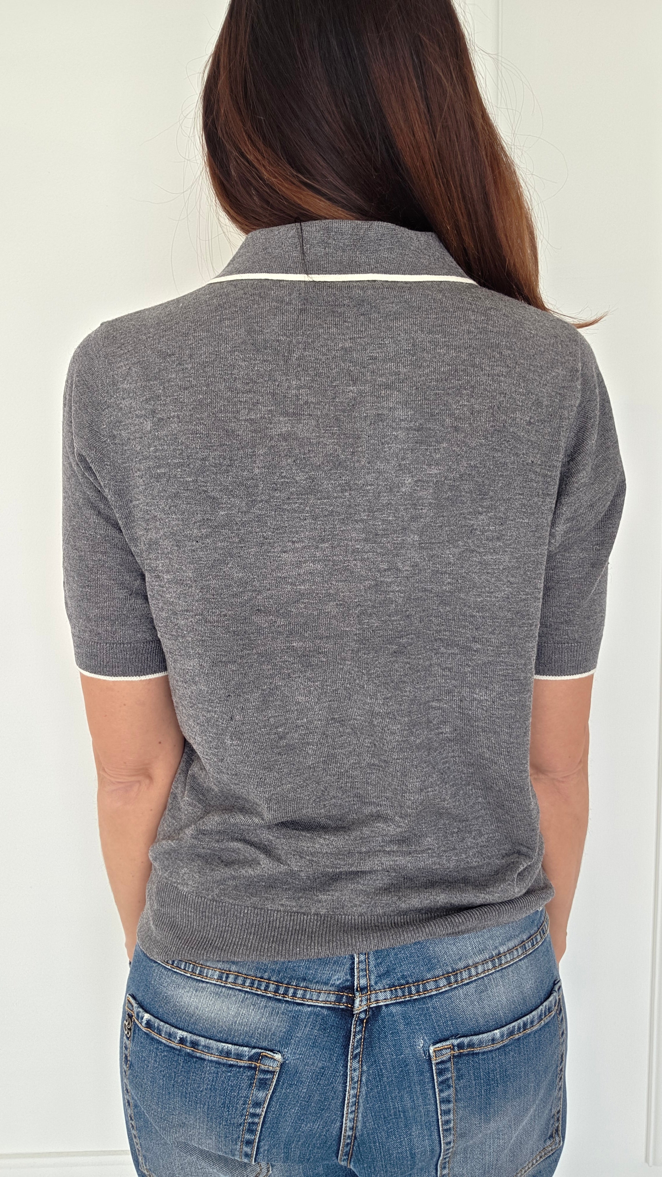 Maglia polo con profili