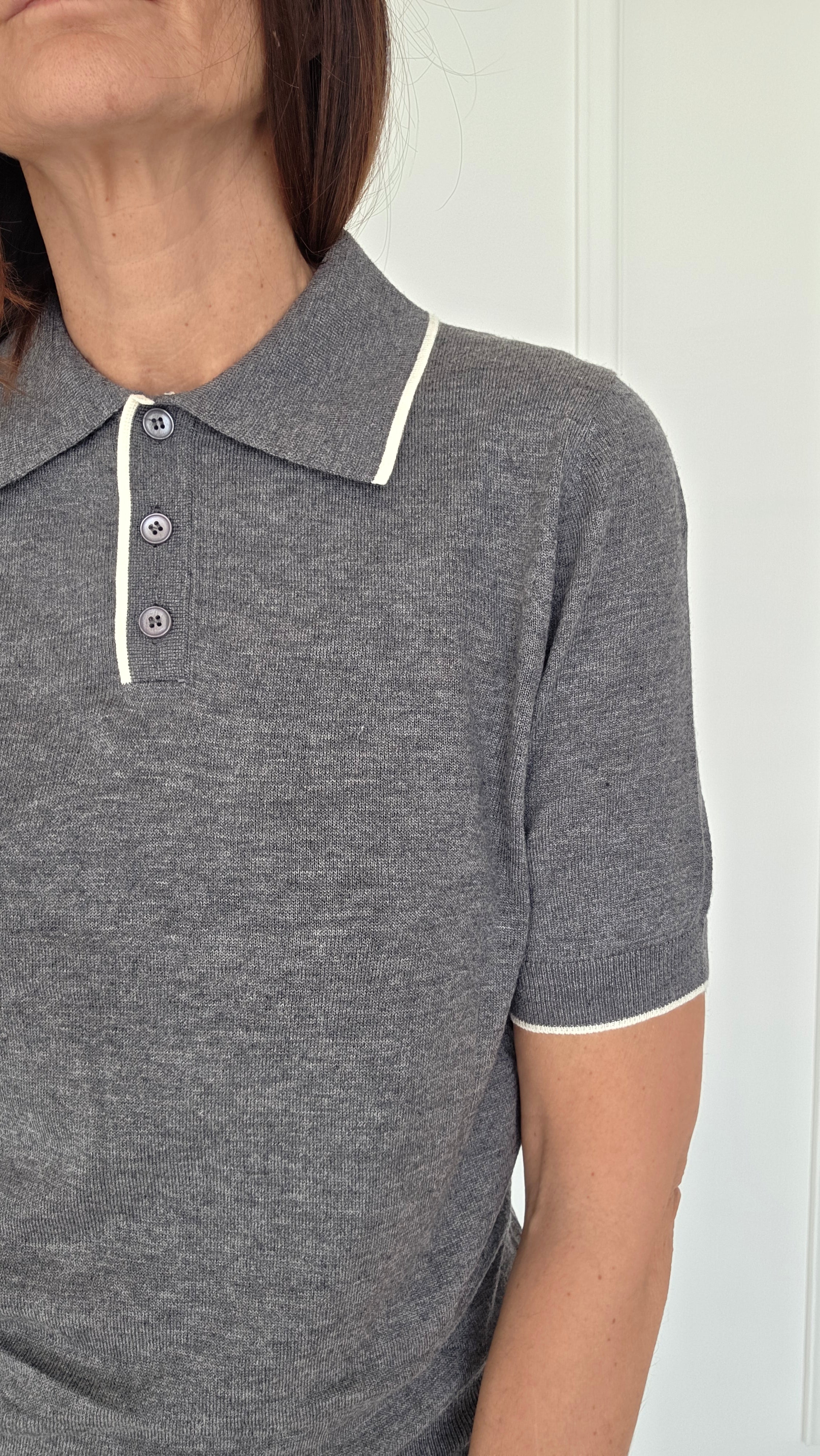 Maglia polo con profili