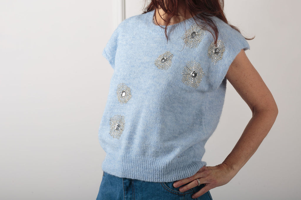 Maglia con micro paillettes