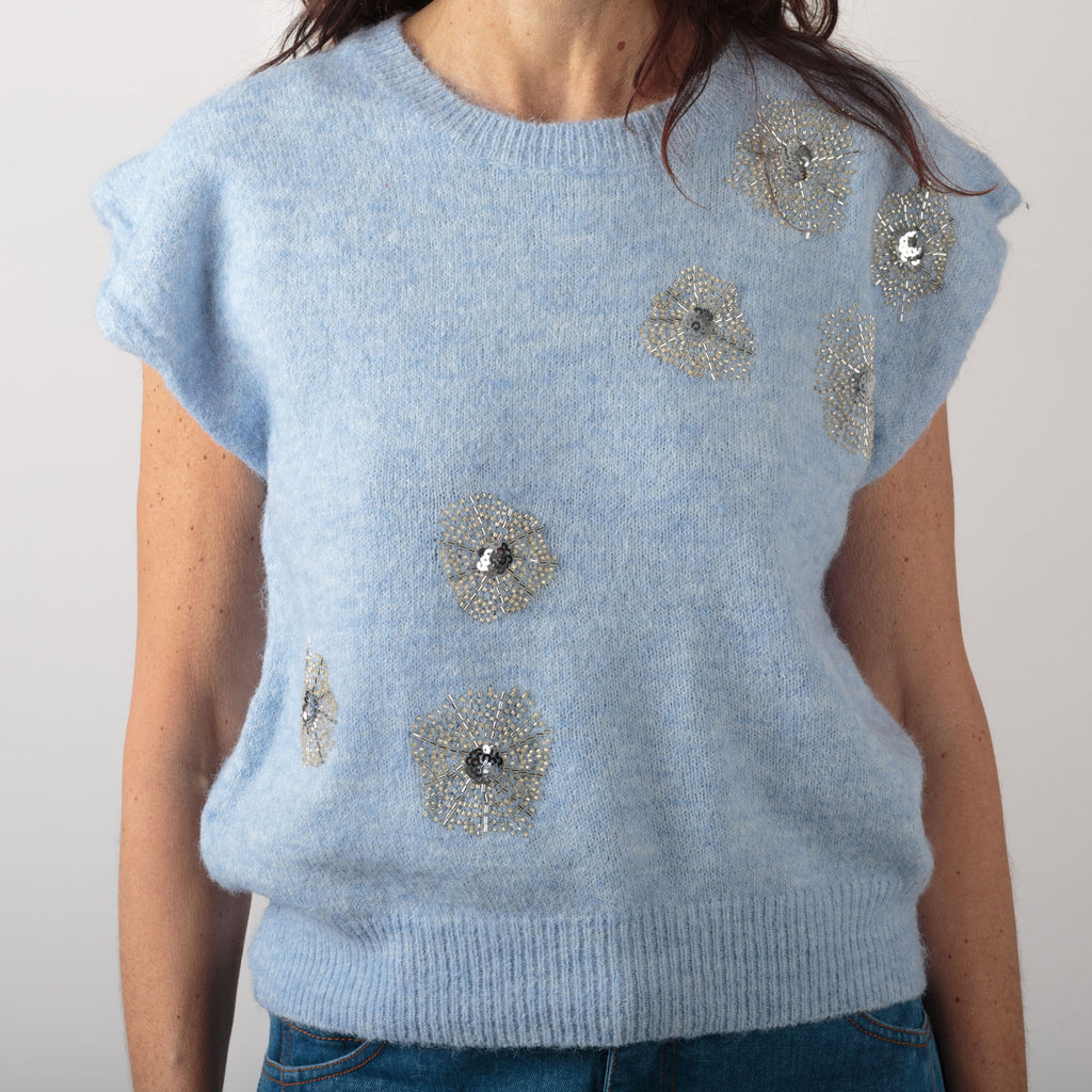 Maglia con micro paillettes