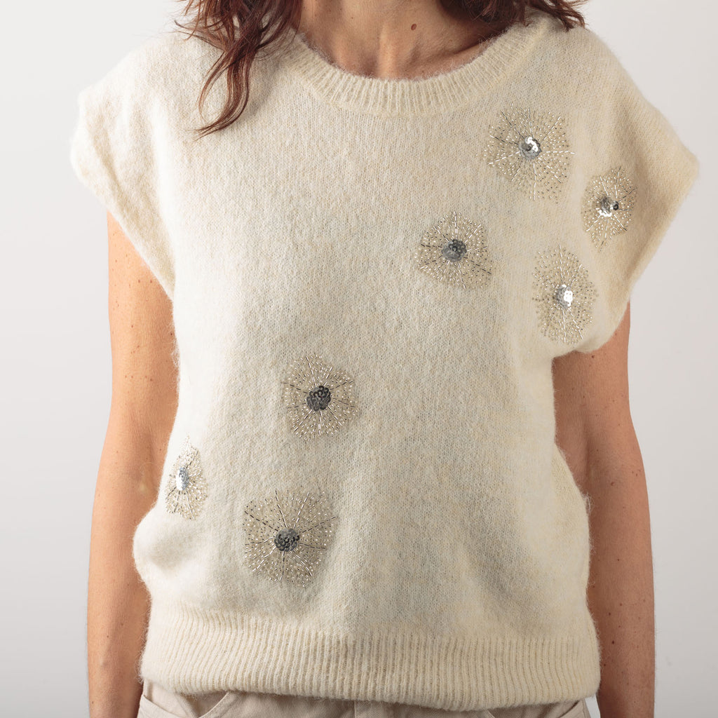 Maglia con micro paillettes